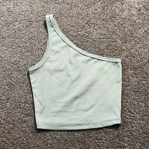 sage green one shoulder too